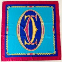 CARTIER Foulard "Double C Must", 100% soie, avec box&livret